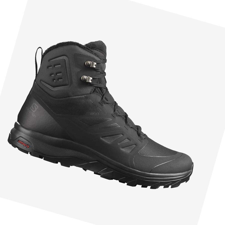 Salomon OUTBLAST THINSULATE™ CLIMASALOMON™ WATERPROOF Erkek Kışlık Botlar Siyah | TR 3384EBC